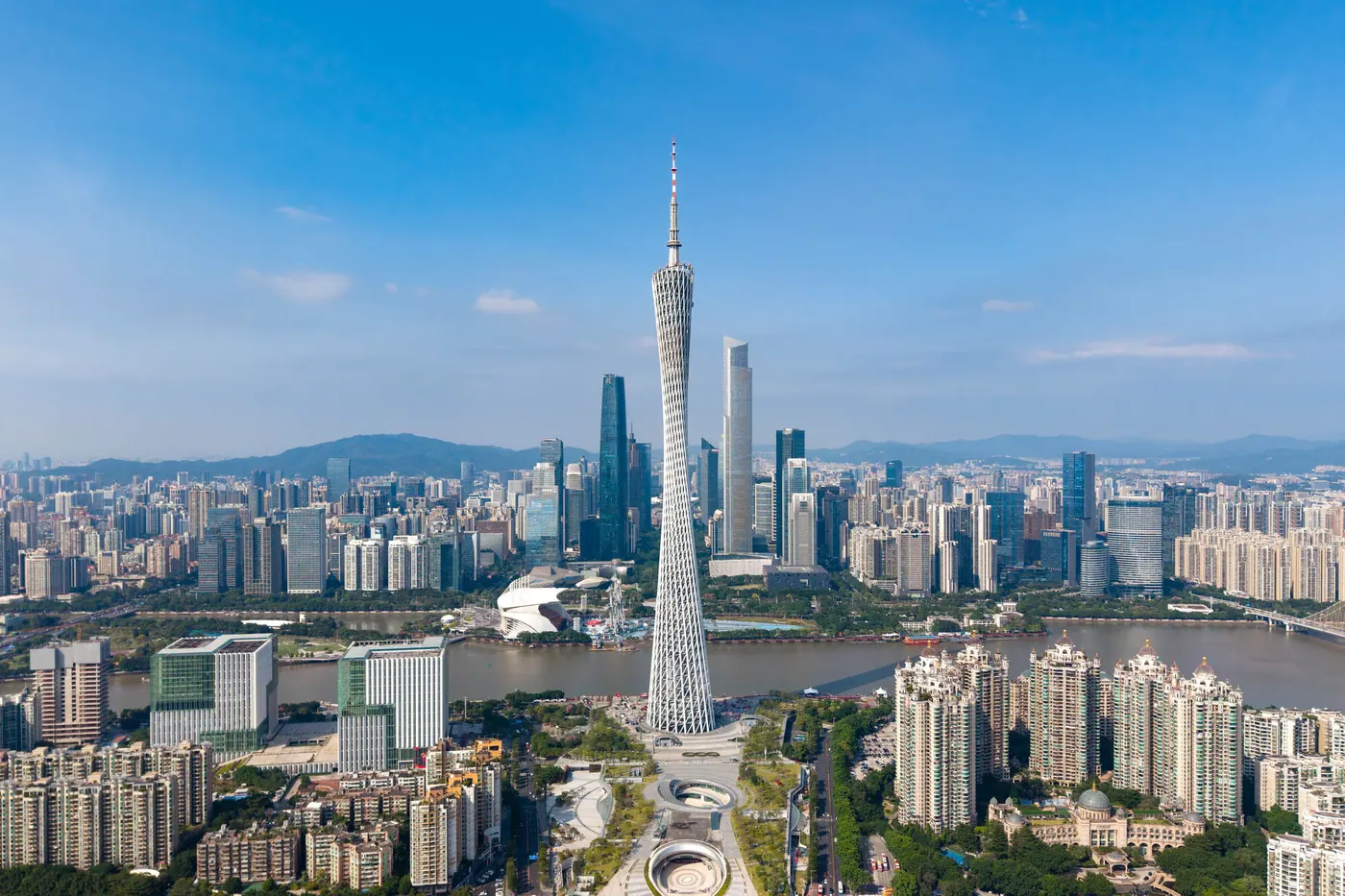 Canton Tower & the Pearl River by Night
